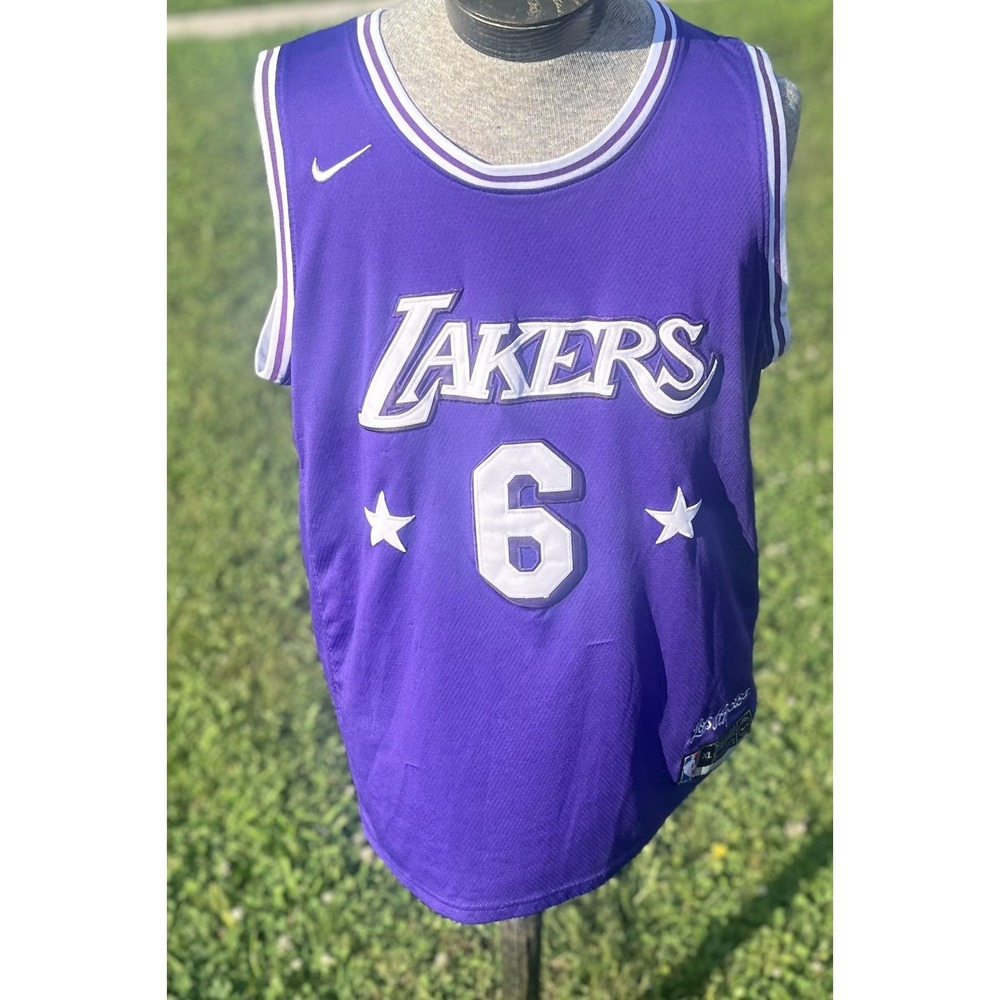 Los Angeles Lakers Jersey Mens XL Purple NBA Basketball LeBron James 6 Nike
